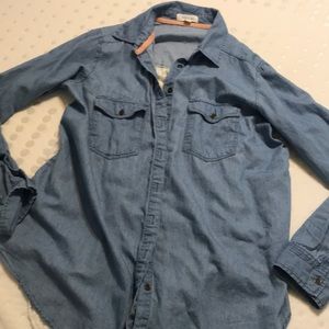 Denim shirt with floral